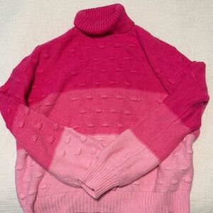THML Pink Ombre Turtleneck Sweater